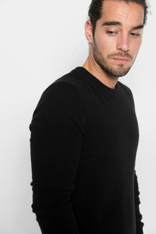 7 For All Mankind Cashmere Crewneck Sweater In Black