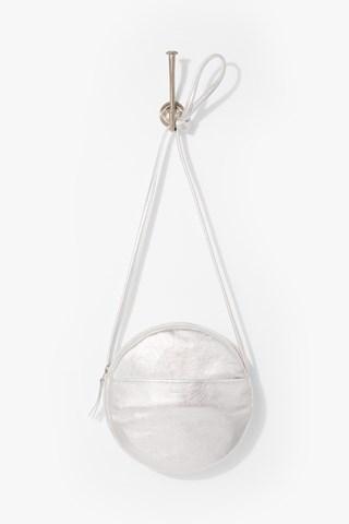 7 For All Mankind New Circle Purse In Silver