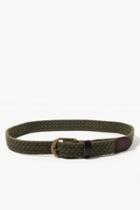 7 For All Mankind Diamondback Braided Belt In Olive