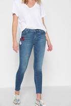 7 For All Mankind Ankle Skinny In Merlot Rose Garden Embroidery