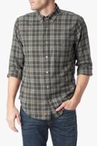 7 For All Mankind Long Sleeve Shirt In Heather Grey Camel Plaid