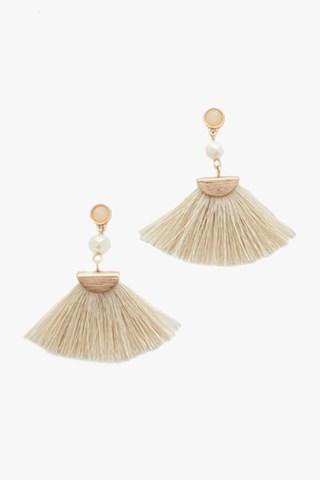7 For All Mankind Mia Tassel Fan Earring In White