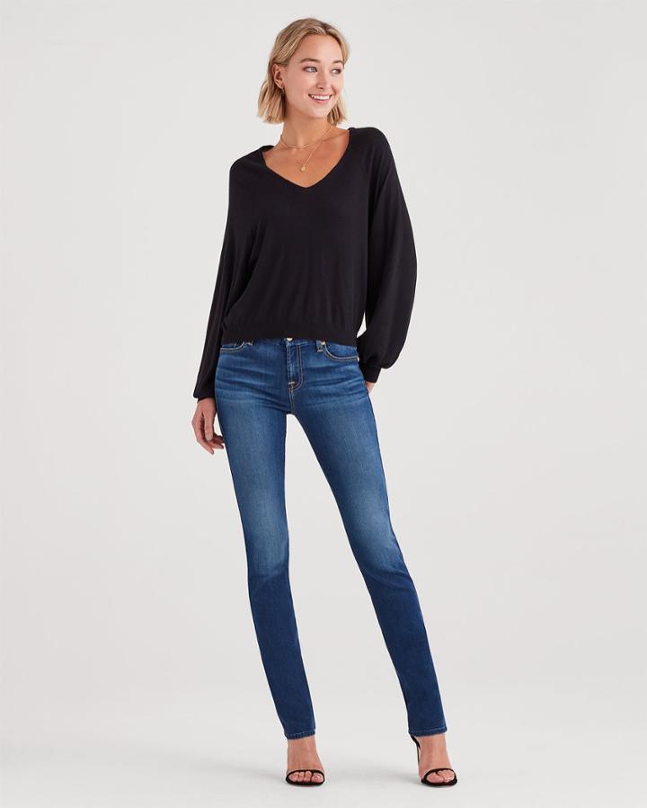 7 For All Mankind Women's B(air) Denim Kimmie Straight In Duchess