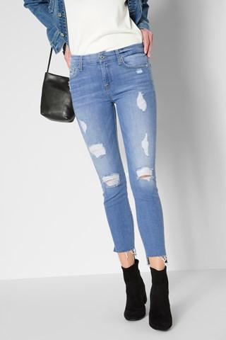 7 For All Mankind Ankle Skinny With Destroy Step Hem In Melbourne Sky