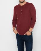 7 For All Mankind Men's Long Sleeve Thermal Henley In Port