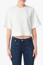7 For All Mankind Bell Sleeve Textured Top In Blanc De Blanc