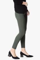 7 For All Mankind The Ankle Skinny In Olive Riche Sateen