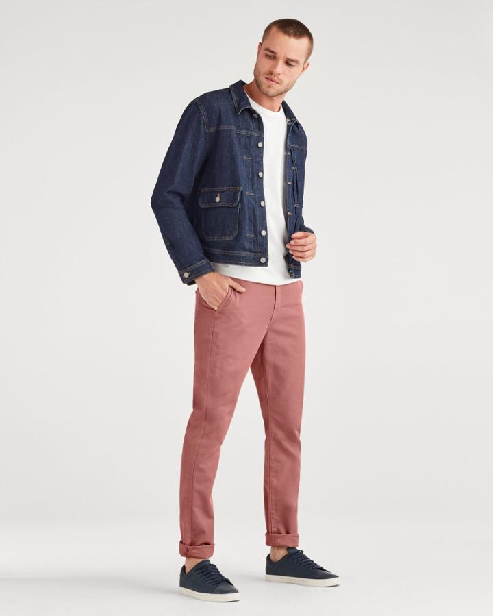 7 For All Mankind Men's Go To Chino In Dusty Rose