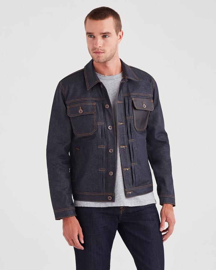 7 For All Mankind Trucker Jacket In Deep Wax