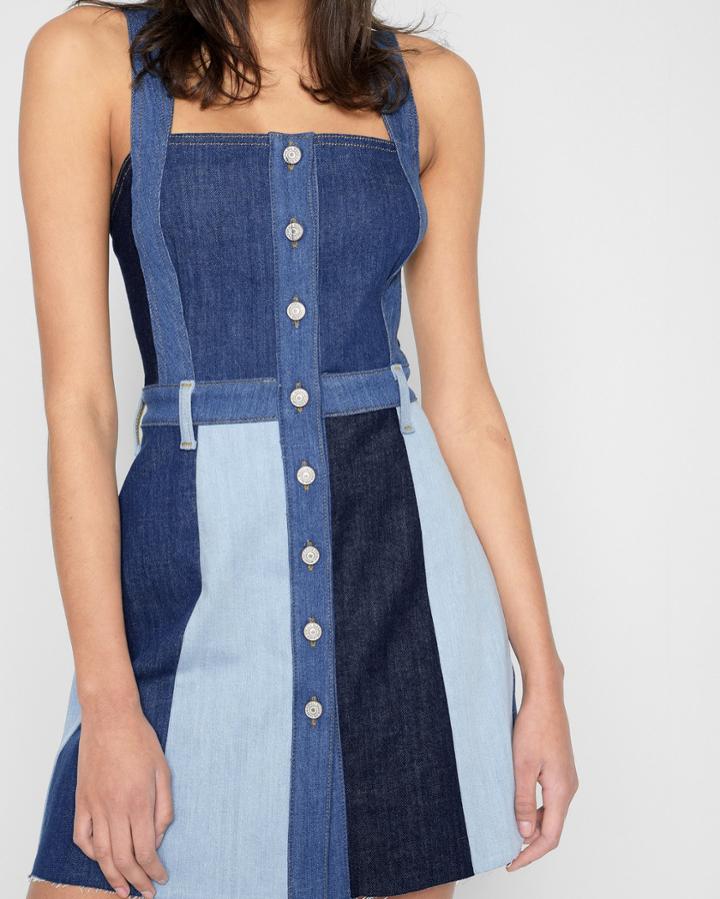 7 For All Mankind Women's Patchwork A Line Dress In Patchwork Found