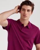 7 For All Mankind Short Sleeve Pique Polo In Fuschia