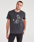 7 For All Mankind Short Sleeve Rose Graphic Tee In Old Black
