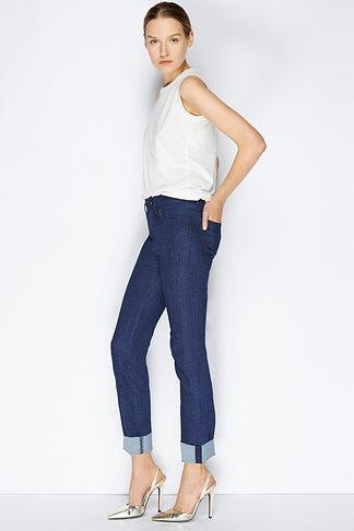 Giambattista Valli X 7 For All Mankind: High Waist Straight In Dark Indigo