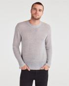 7 For All Mankind Contrast Linking Sweater In Heather Grey With Yellow Linking