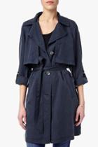 7 For All Mankind Trench Coat In Navy