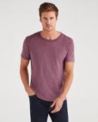 7 For All Mankind Men's Brooklyn Signature Slub Crew Tee In Aubergine