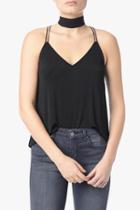 7 For All Mankind Cupro Cami In Frost Black
