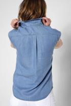 7 For All Mankind Angular Pocket Shirt In Pacific Blue Sky