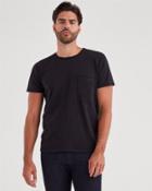 7 For All Mankind Men's Short Sleeve Raw Pocket Crew In Black