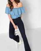 7 For All Mankind Women's B(air) Denim Trouser In Blue Black River Thames