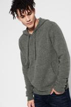 7 For All Mankind Pullover Sweater Hoodie In Heather Charcoal