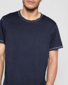 7 For All Mankind Short Sleeve Stonewashed Pima Tee In Washed Jean