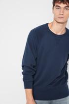 7 For All Mankind Reverse Side Panel Crewneck Sweatshirt In Washed Navy