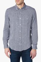 7 For All Mankind Long Sleeve Lightweight Oxford Shirt In Authentic Navy