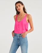 7 For All Mankind Women's Button Up Tank In Paradise Pink