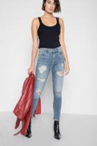 7 For All Mankind High Waist Skinny With Destroy In Light Lafayette