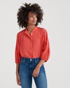7 For All Mankind Blouson Pleated Top In Poppy