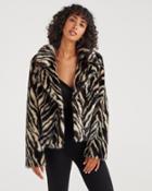 7 For All Mankind Women's Faux Fur Jacket In Zebra