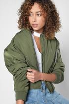7 For All Mankind Zip Front Casual Bomber In Pickle