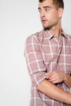 7 For All Mankind Washed Out Plaid Shirt In Sunwashed Red