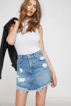 7 For All Mankind Mini Scalloped Skirt In Vintage Wythe