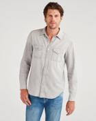 7 For All Mankind Men's The Scout Long Sleeve Shirt In Grey Coast