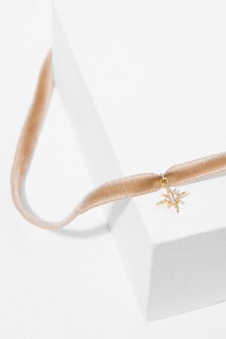 7 For All Mankind Hazel Velvet Necklace In Tan