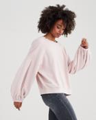 7 For All Mankind Puff Sleeve Sweatshirt In Pink Sunrise