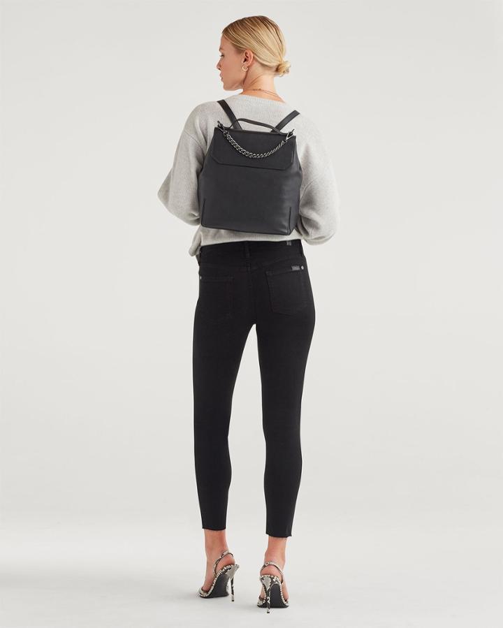 7 For All Mankind Women's Leather Backpack In Black