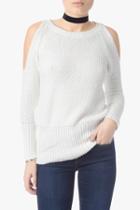 7 For All Mankind Cold Shoulder Dolman Sweater In White