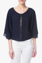 7 For All Mankind Butterfly Top With Grommets In Navy