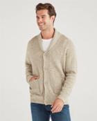 7 For All Mankind Men's Shawl Collar Cardigan In Heather Oatmeal