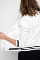 7 For All Mankind Bonded Bomber Jacket In White