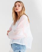 7 For All Mankind Reversible Parachute Jacket In White With Electric Orange
