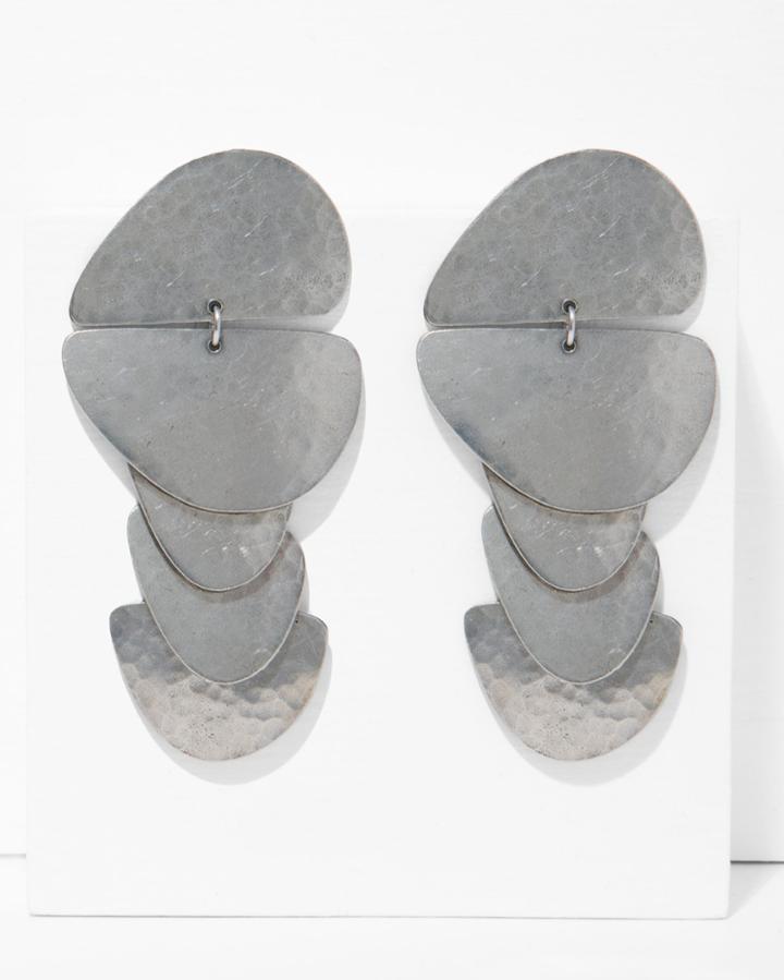 7 For All Mankind The 2 Bandits Rocky Road Earrings In Silver