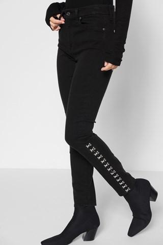 7 For All Mankind B(air) Denim High Waist Ankle Skinny With Hook And Eye Detail