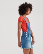 7 For All Mankind Mini Skirt Overall With Destroy In Desert Oasis