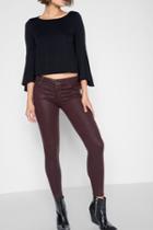7 For All Mankind Ankle Skinny Coated In Scarlet