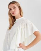 7 For All Mankind Women's Butterfly Sleeve Top In Ivory