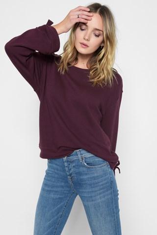 7 For All Mankind Grommet Sweatshirt In Dark Plum